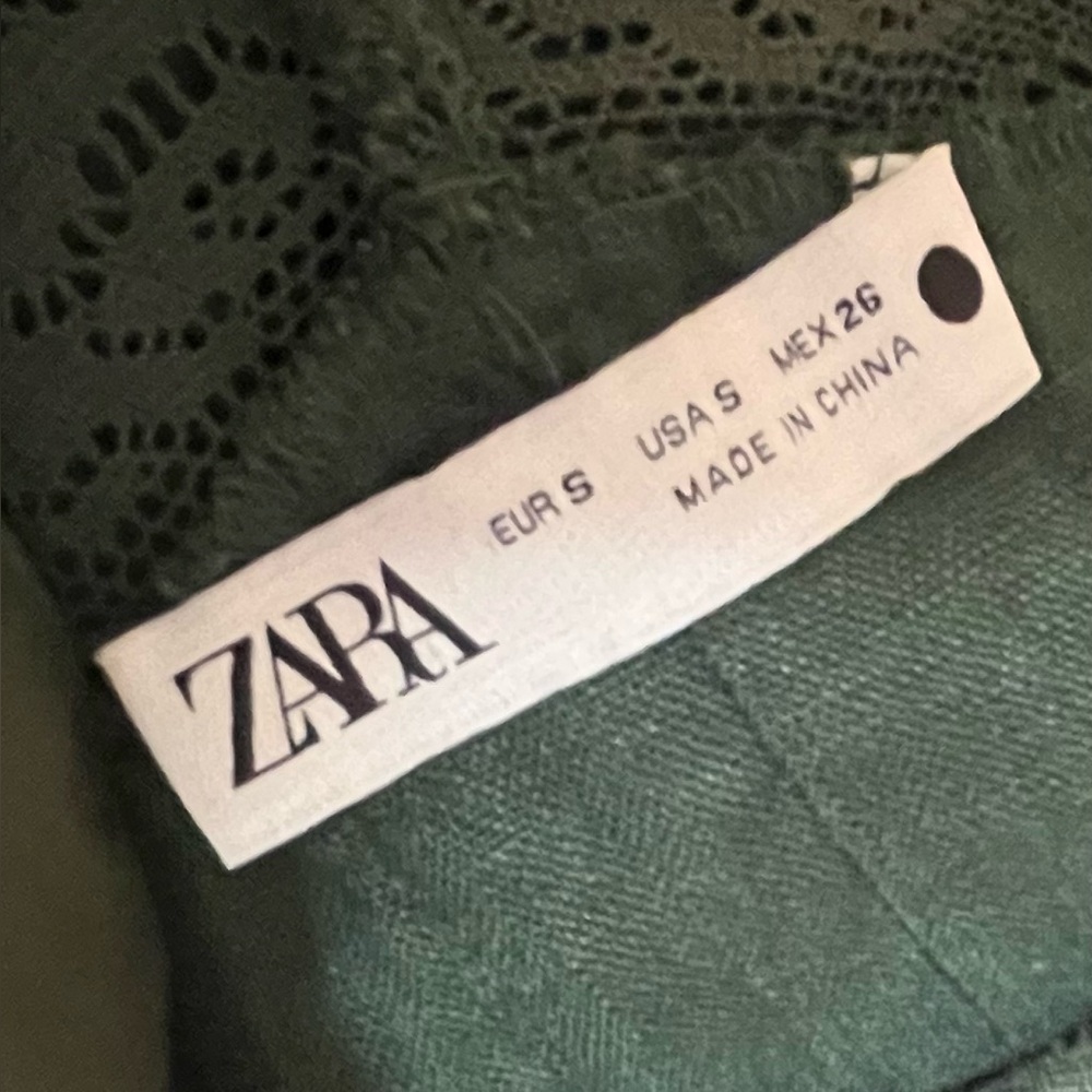 ZARA Linen Green Maxi Dress - Picture 15 of 16
